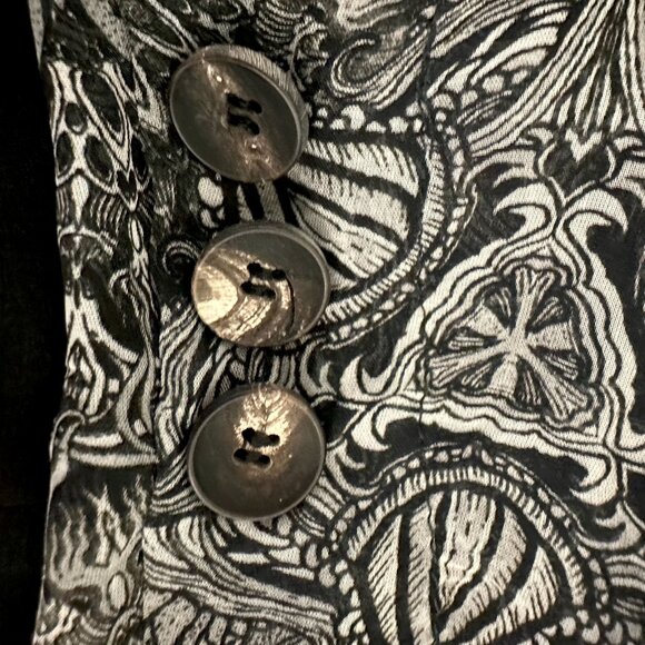 Helmut Lang Black Wool Silk Lightweight Blazer Sheer Floral Sleeves Size 4 - Picture 7 of 13